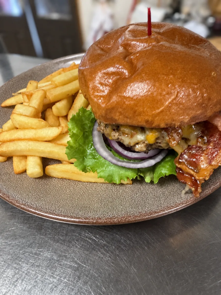 Bacon Cheddar Burger at Bobola's Restaurant in Nashua NH
