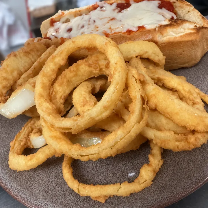 Chicken Parm Sub with Onion Rings